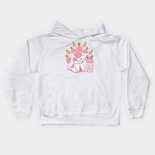 Strawberry Milkshake Cow Pal Kids Hoodie